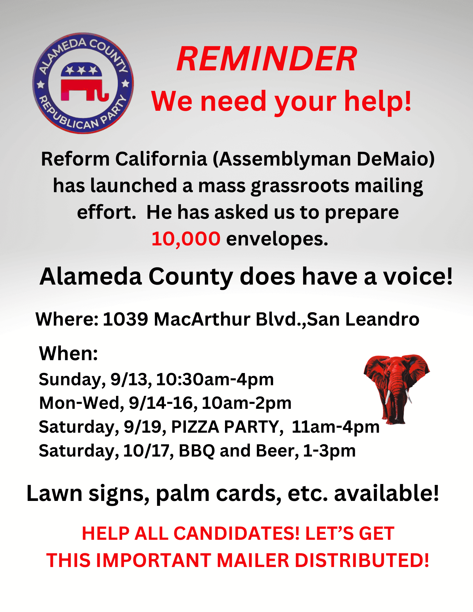 Volunteer Needed for Envelope Stuffing!