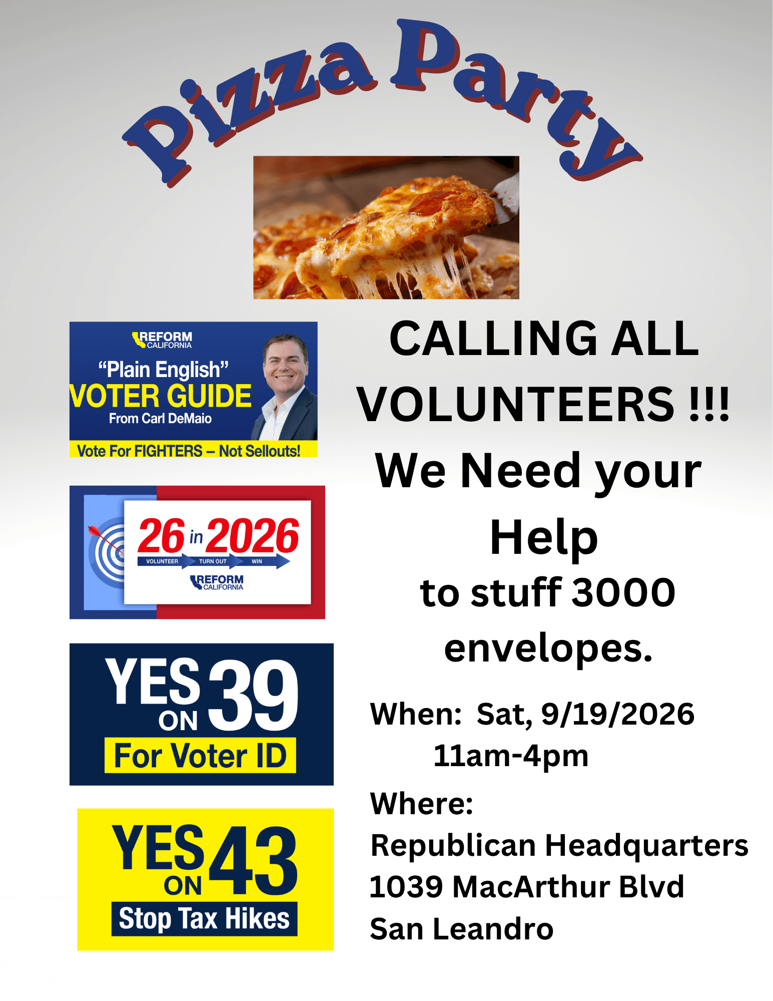 Pizza Party - Envelope Stuffing